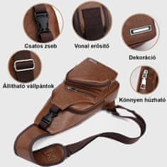 Dollcini Men's chest bag, črna mešanica