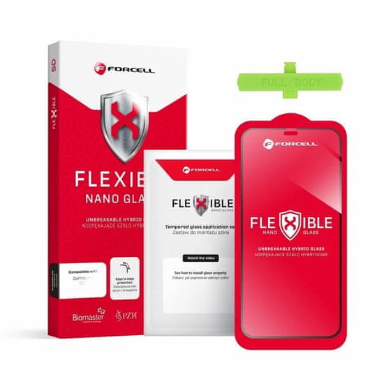 FORCELL Hibridno steklo Forcell Flexible 5D Full Glue, Samsung Galaxy A12, črno