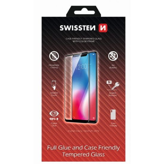 SWISSTEN Swissten Full Glue, Color frame, Case friendly, Zaščitno kaljeno steklo,Samsung Galaxy A32 5G, črno