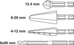YATO Set 4x HSS konusnih svedrov stožec povrtal HEX