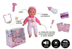 Teddies Baby sick mehko telo 36cm guma z dodatki na baterije z zvokom s svetlobo