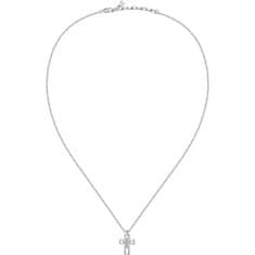 Morellato Brezčasna srebrna ogrlica Križ s cirkoni SATT12