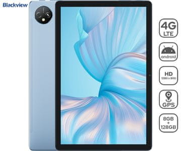 Blackview TAB 80 tablični računalnik, 25,65 cm (10,1), 4G-LTE, 8GB/128GB + ovitek, moder (Misty Blue)