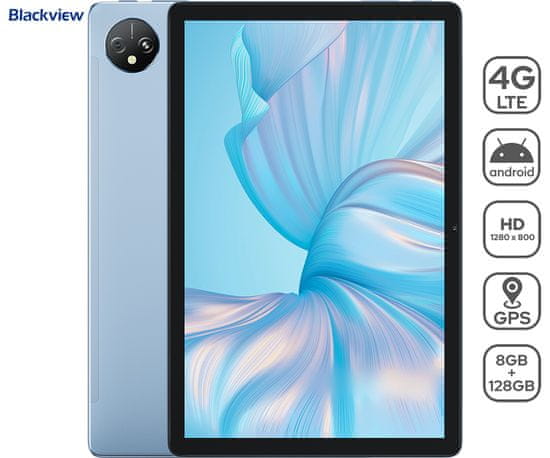 Blackview TAB 80 tablični računalnik, 25,65 cm (10,1), 4G-LTE, 8GB/128GB + ovitek, moder (Misty Blue)