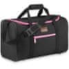 Potovalna torba, črna z roza zadrgami, 40x20x25, ZG837