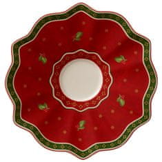 Villeroy & Boch Božični krožnik za skodelico kave ali čaja TOY'S DELIGHT, rdeč