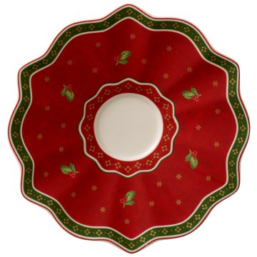 Villeroy & Boch Božični krožnik za skodelico kave ali čaja TOY'S DELIGHT, rdeč