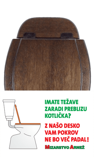 Mizarstvo Arnež Deska za WC školjko Arnež, oreh