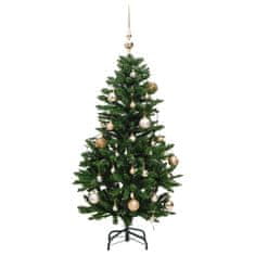 Vidaxl Umetna novoletna jelka 150 LED diod in komplet bučk 150 cm