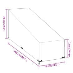 Vidaxl Prevleka za ležalnik 12 obročkov 205x75x40/70 cm polietilen