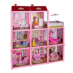 MG Dollhouse hišica za punčke 65 cm, roza