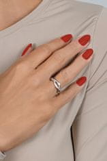 Brilio Silver Eleganten srebrn prstan s cirkoni in sintetičnim opalom RI126W (Obseg 50 mm)