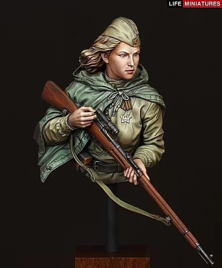 Life-miniatures maketa-miniatura WW2 RED ARMY FEMALE SNIPER • maketa-miniatura 1:10 figure • Level 5