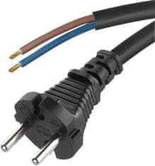 Emos S03050 priključni kabel, guma, 2×1,0 mm, črn, 5 m