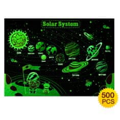 Aga4Kids Otroška svetleča sestavljanka Sončni sistem 500 kosov