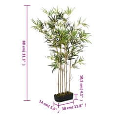 Vidaxl Umetno bambusovo drevo 368 listov 80 cm zeleno