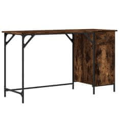 Vidaxl Računalniška miza dimljen hrast 131x48x75 cm inženirski les