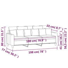 Vidaxl Trosed črn 180 cm blago