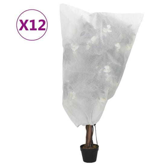 shumee Prevleka za rastline iz flisa z zadrgo 12 kosi 70 g/m² 0,8x0,8m