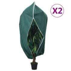 Vidaxl Koprena za rastline iz flisa z zadrgo 2 kosa 70 g/m² 2,36x2 m