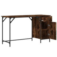 Vidaxl Računalniška miza dimljen hrast 131x48x75 cm inženirski les