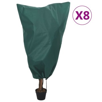 Vidaxl Prevleka za rastline iz flisa z vrvico 8 kosi 70 g/m² 0,8x1,2 m