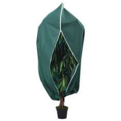 Vidaxl Koprena za rastline iz flisa z zadrgo 2 kosa 70 g/m² 1,55x1,55m