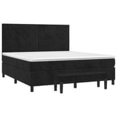 Vidaxl Box spring postelja z vzmetnico črna 180x200 cm žamet