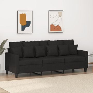 Vidaxl vidaXL Trosed, črn, 180 cm, oblazinjen s tkanino