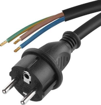 Emos S03250 priključni kabel, guma, 3×1,5 mm, črn, 5 m