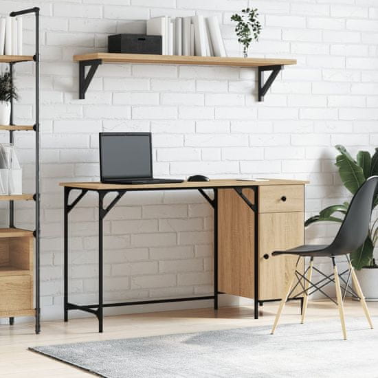 Vidaxl Računalniška miza sonoma hrast 131x48x75 cm inženirski les