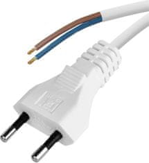 Emos S12252 priključni kabel, PVC, 2x0,5 mm, 2 m, bel