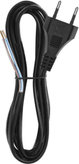 Emos S19272 priključni kabel, PVC, 2x0,75 mm, 2 m, črn