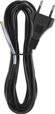 Emos S19273 priključni kabel, PVC, 2x0.75 mm, 3m, črn