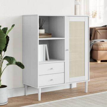 Vidaxl vidaXL SENJA omarica ratana bela 90x40x112 cm borovina