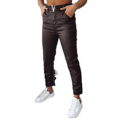 Dstreet Ženske hlače VIOLA temno rjave barve uy1780 XL