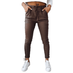 Dstreet Ženske hlače LIZZY rjave barve uy1782 XL