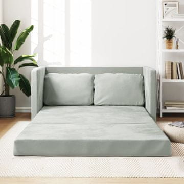 Vidaxl vidaXL 2-v-1 talni kavč svetlo siv 122x204x55 cm žamet