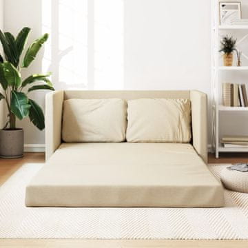 Vidaxl vidaXL 2-v-1 talni kavč kremne barve 112x174x55 cm blago