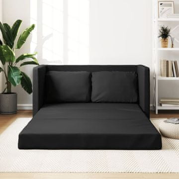 Vidaxl vidaXL 2-v-1 talni kavč črne barve 112x174x55 cm umetno usnje