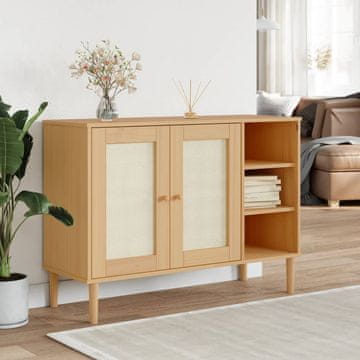 Vidaxl vidaXL SENJA omarica iz ratana rjava 112x40x80 cm borovina