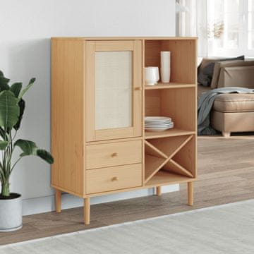 Vidaxl vidaXL SENJA omarica iz ratana rjava 90x40x112 cm borovina