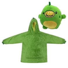 Mormark Plišasta odeja in jopica s kapuco, Plišasta igrača, Otroška jopca in igrača v enem (Zeleni dino) | PILLOWPET