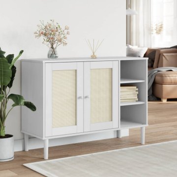 Vidaxl vidaXL SENJA omarica ratana bela 112x40x80 cm borovina