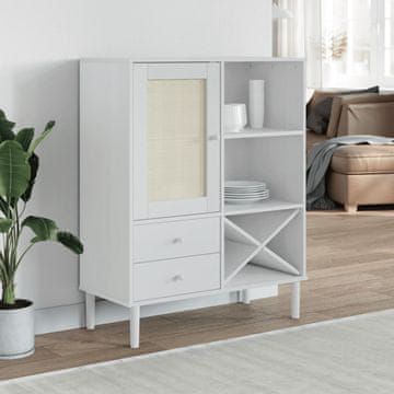 Vidaxl vidaXL SENJA omarica ratana bela 90x40x112 cm borovina