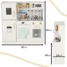 ABC CONNECT Otroška lesena kuhinja s hladilnikom 80 cm