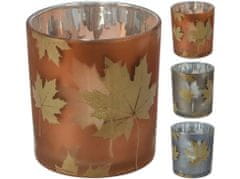 Steklo za svečnik 70x80 Odtenek listov za čaj. sveča, zlata, mešanica barv
