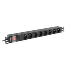 Lanberg enota za distribucijo električne energije (PDU) 19" 1U 16A 2M 8X FRENCH OUTLETS BLACK