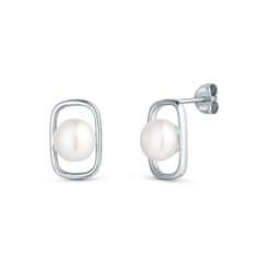 JwL Luxury Pearls Fini srebrni uhani s pravim biserom JL0829