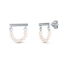 JwL Luxury Pearls Minimalistični srebrni uhani s pravimi biseri JL0830